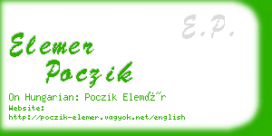 elemer poczik business card